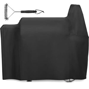 nupick 820 grill cover for pit boss 820 series, pro series 850 pellet grill, heavy duty and waterproof pellet grill cover, zipper design, come wiht grill brush