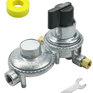 Nahntaipy 2-Stage Auto Changeover LP Propane Gas Regulator, RV Propane Regulator 2 Tank Auto Changeover, for RVs Vans Trailers Camper