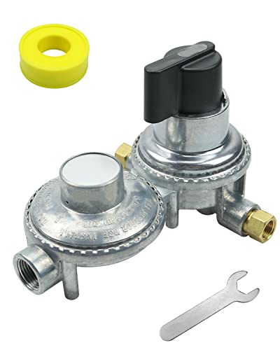 Nahntaipy 2-Stage Auto Changeover LP Propane Gas Regulator, RV Propane Regulator 2 Tank Auto Changeover, for RVs Vans Trailers Camper