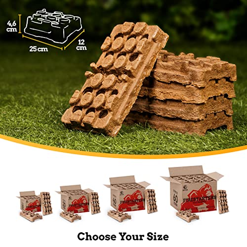 Mountain GRILLERS Natural Firelighters - Fire Starters for Wood Burner Log Burner Fireplace Pizza Oven BBQ - Indoor & Outdoor Brick Eco Fire lighters