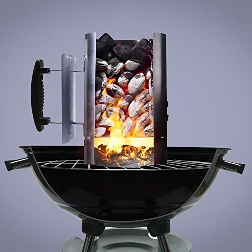 TOTOU Grill Barbecue BBQ Galvanized Steel Chimney Lighter Basket Outdoor Cooking Quick Rapid Fire Briquette Charcoal Starters Can Cani
