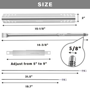 GARNETIN Grill Replacement Parts 3 Burner for Charbroil Advantage Series 463344015, 463343015, 463433016, 463240015, 463432215, Heat Tent Carryover Tube Electrode Gas Grill Parts for Charbroil