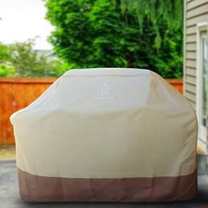 Den Haven Large 71 Inch Barbeque Grill Cover - Outdoor Charbroil, Gas & Coal Grill Cover for Nexgrill, Webber, Broil King, Huntington and Other Popular Brands - Tan/Brown