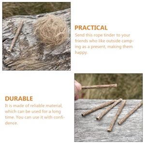 Abaodam 30Pcs Fire Wick Hemp Cord Hemp Fire Starter Tinder for Fire Starting When Camping Hiking Trekking Outdoor Accessory