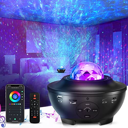 Galaxy Sky Star Projector LED Starry Night Light, Cool Planetarium Music Show Lamp with Bluetooth Speaker for Kids, Boys,Adults Bedroom Space and Home Ceiling Living Room Décor, Party