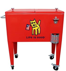 leigh country 60 qt. rolling life is good cooler – rocket w/flag