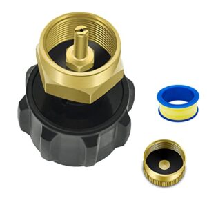 kerukexi propane refill adapter for 1 lb throwaway disposable cylinder and 20lb lp gas fuel bottle tank coupler fit qcc1 type1 solid brass regulator valve accessory bbq kit connector rv recycle