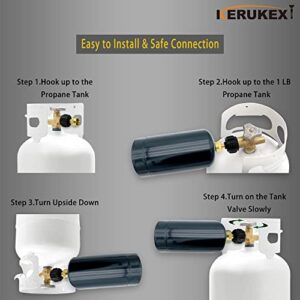 KERUKEXI Propane Refill Adapter for 1 lb Throwaway Disposable Cylinder and 20lb LP Gas Fuel Bottle Tank coupler fit QCC1 Type1 Solid Brass Regulator Valve Accessory BBQ kit connector RV recycle