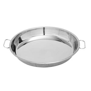 mixrbbq stainless steel drip pan, big green egg grilling accessory, also fit weber kettle charcoal grills pizza cake baking tray, 13-inch diameter round …