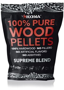 kona supreme blend smoker pellets, intended for ninja woodfire outdoor grill, 8 lb resealable bags