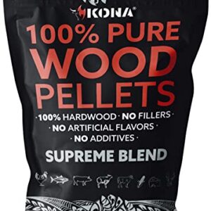 Kona Supreme Blend Smoker Pellets, Intended for Ninja Woodfire Outdoor Grill, 8 lb Resealable Bags