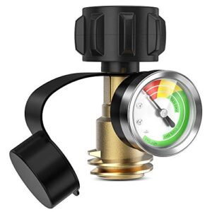 Kohree Propane Gas Gauge for Propane Tank, Gas Fuel Gauge Level Indicator Upgraded Gas Pressure Meter Leak Detector for 5 to 40lb LP Tank, Heater, Burner, Turkey Fryer, BBQ Gas Grill, RV Camper