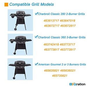BBQration Replacement Kit for Char-Broil Classic 280 2-Burner 463613717 463647018 463672717 463672817 G215-0203-W1 G320-0200-W1A, Replacement Parts for American Gourmet 465635821 465636021