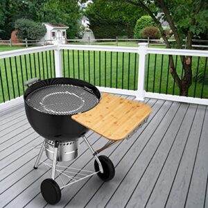 Stanbroil Detachable Bamboo Grill Table Shelf, Upgraded Two-Leg Front Shelf for 22 Inches Weber Original Kettle Charcoal Grills, and Other Similar Size Charcoal Kettle Grills