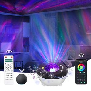 MIC MICSOA Starry Projector Night Light, Star Galaxy Music Projector for Bedroom Ceiling, Aurora Projector for Kids and Adults