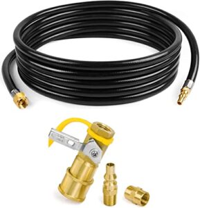 gaspro 18 feet rv quick connect propane hose, and 1/4 inch rv propane quick connect fittings, connect tabletop gas grill, fire pit and gas stoves to rv propane supply