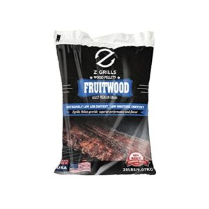 z grills premium bbq wood pellets for grilling smoking cooking,20 lb per bag made in usa (fruitwood, 1pack)