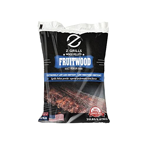 Z GRILLS Premium BBQ Wood Pellets for Grilling Smoking Cooking,20 LB Per Bag Made in USA (Fruitwood, 1pack)