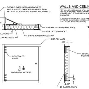 Fire Rated FW-5050 14 x 14 Acudor Access Panel Insulated