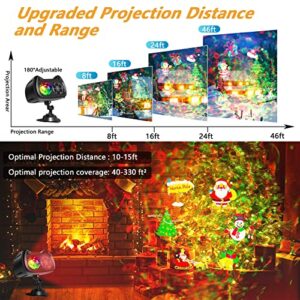 Christmas Projector Lights Outdoor, Remon 2-in-1 3D Ocean Wave LED Projector Lights Waterproof with 16 HD Slides(96 Patterns) Remote Timer 10 Colors for Xmas Halloween Valentine Holiday Indoor Decor