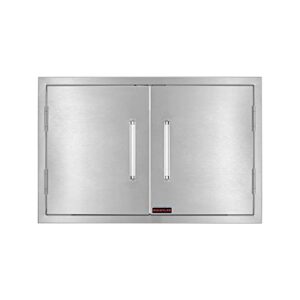 whistler stainless steel double access doors for outdoor kitchen storage grills island, 33″x 22″