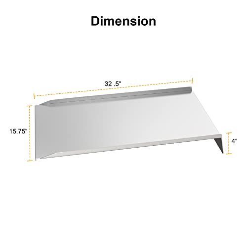 BBQ-PLUS BAC-006 Drip Pan Heat Baffle Replacement Parts for Traeger 34 Series & Tex Elite Pellet Smoker Grill, 32.5" x 15.75"