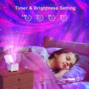 Star Projector, Galaxy Light with Bluetooth Speaker & Remote Control, 15 Colors Night Light Projector for Kids Adults Bedroom, Room, Home Theater, Ceiling, Room Decor- Rechrageable, White