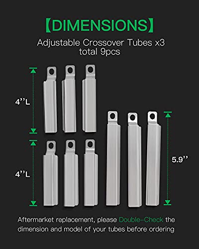 Dtong Universal Crossover Tubes,Replacement for Charbroil Advantage 463344116,463241113,463449914,Nexgrill 720-0830h and Others Most Grills Crossover. Adjust from 5in to 8in(3-Pack),6.18x2.4x2.13 in