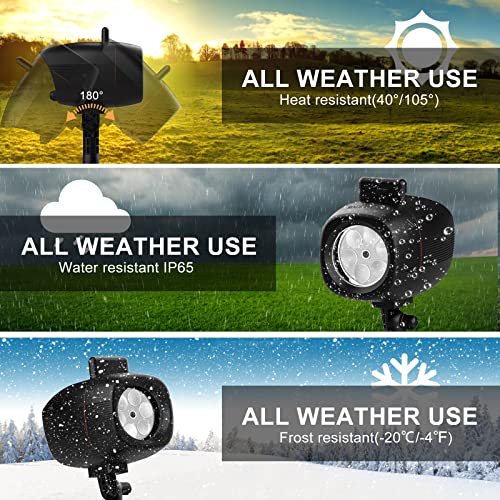 Christmas Projector Lights Outdoor 2022 Upgrade, Rotating Projector Landscape Lights with 16 Slides Patterns, Waterproof Indoor Outdoor Lights for Xmas Halloween Holiday Party Garden Decorations