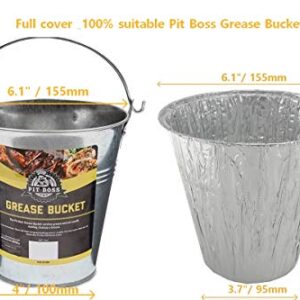 (18-Pack) 6" High Professional Liners Compatible with Pit Boss Wood Pellet Grills 67292 Foil Tray, Oklahoma Joe's 9518545P06 Grease Bucket Liner Rec Tec Bigger Grease Bucket & Smoker Liners