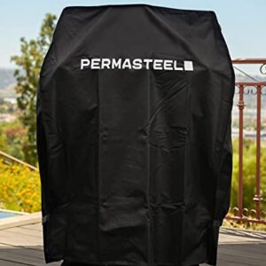 Permasteel PA-1023BK-AM 33" 2 or 3 Burner BBQ Grill Cover, Heavy Duty Weatherproof Fabric for Outdoor Patio Backyard, Universal Fit for Grills up to 33" Width, Black