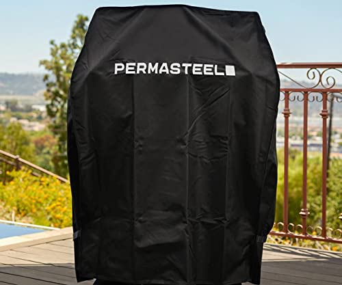 Permasteel PA-1023BK-AM 33" 2 or 3 Burner BBQ Grill Cover, Heavy Duty Weatherproof Fabric for Outdoor Patio Backyard, Universal Fit for Grills up to 33" Width, Black