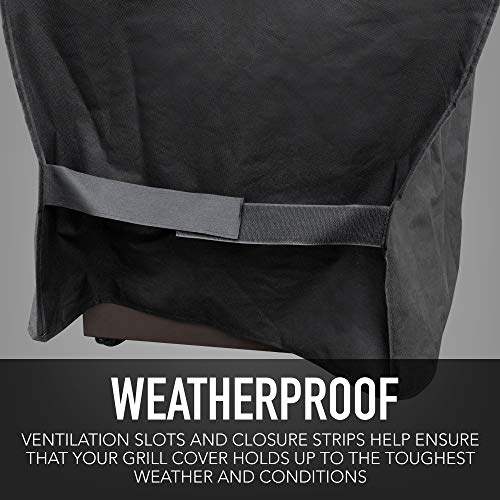 Permasteel PA-1023BK-AM 33" 2 or 3 Burner BBQ Grill Cover, Heavy Duty Weatherproof Fabric for Outdoor Patio Backyard, Universal Fit for Grills up to 33" Width, Black