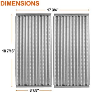 BBQ Future 18 7/16" Grill Grate Replacement Part for Charbroil Tru-Infrared 2 Burners Gas Grill 463241013 463270613 463246909 463270615 463273614 and More, 2 Pack Stamped Stainless Steel Emitter