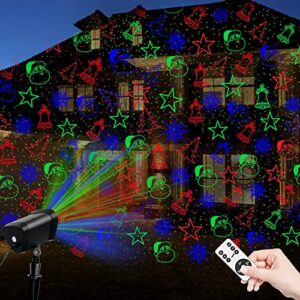 christmas projector lights outdoor, waterproof christmas laser lights, 3 color christmas lights outdoor yard decorations, rgb projector lights outdoor with remote for xmas, new year, holiday party