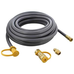 bisupply natural gas grill hose, 36ft – flexible gas line quick connect gas hose 3/8in female flare to 3/8in male flare