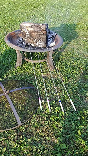 Amestar 12 Pack Marshmallow Roasting Sticks Telescoping Rotating Smores Skewers Hot Dog - 32 inches -Extendable Smores Sticks Forks for fire Pit, Campfire, Camping, Bonfire and Grill