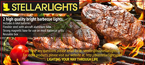 BRIGHT EYES - Magnetic Barbecue BBQ Light Set for Grilling - 6 Alkaline AAA Batteries Included - Works on All Grills with an Exception to Stainless Steel.