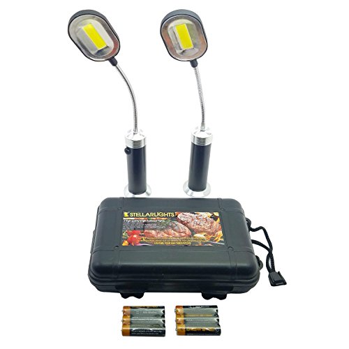 BRIGHT EYES - Magnetic Barbecue BBQ Light Set for Grilling - 6 Alkaline AAA Batteries Included - Works on All Grills with an Exception to Stainless Steel.