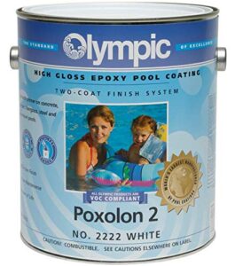 olympic poxolon two-coat epoxy swimming pool paint – 1 gallon white