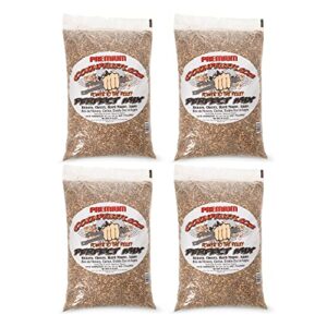 cookinpellets 40 lb perfect mix hickory, cherry, hard maple, apple wood pellets (4 pack)