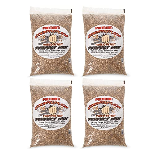 CookinPellets 40 Lb Perfect Mix Hickory, Cherry, Hard Maple, Apple Wood Pellets (4 Pack)