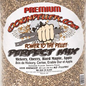 CookinPellets 40 Lb Perfect Mix Hickory, Cherry, Hard Maple, Apple Wood Pellets (4 Pack)