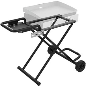 easibbq portable grill cart for blackstone 17″ 22″ table top griddles, folding cart griddle stand shelf for backyard, camping and outdoor cooking. black