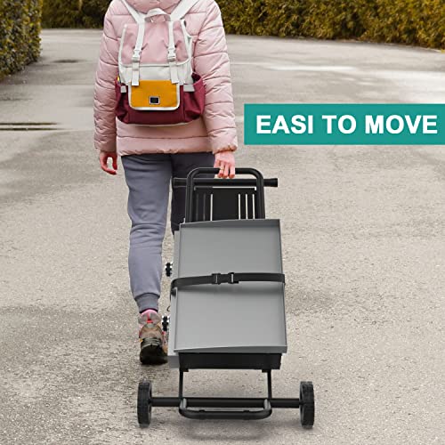 EasiBBQ Portable Grill Cart for Blackstone 17" 22" Table Top Griddles, Folding Cart Griddle Stand Shelf for Backyard, Camping and Outdoor Cooking. Black