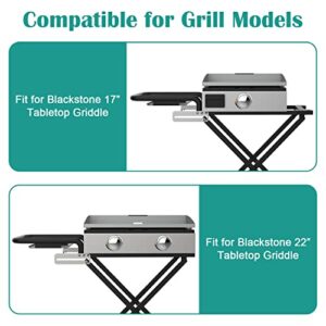 EasiBBQ Portable Grill Cart for Blackstone 17" 22" Table Top Griddles, Folding Cart Griddle Stand Shelf for Backyard, Camping and Outdoor Cooking. Black