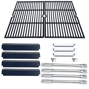 direct store parts kit dg166 replacement for charbroil commercial gas grill 463268606,463268007 repair kit (ss burner+ss carry-over tubes + porcelain steel heat plate+porcelain cast iron cooking grid)