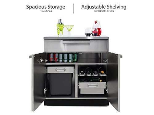 NewAge Products Inc. Outdoor Kitchen Classic 64" W x 24" D 3 Piece Set, Stainless Steel, 65067