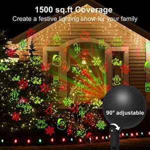 Christmas Lights Projector Laser Light Xmas Spotlight Projectors Waterproof Outdoor Landscape Spotlights for Holiday Halloween Yard Decorations (Multi-Colored)
