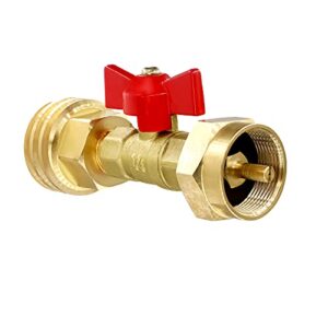 LONGADS 1lb Propane Tank Adapter with Valve, 20lb to 1lb Propane Adapter for 1lb/16.4oz Disposable Throwaway Cylinder, Hook Up Small Propane Tanks When 20lb Ran Out, Solid Brass